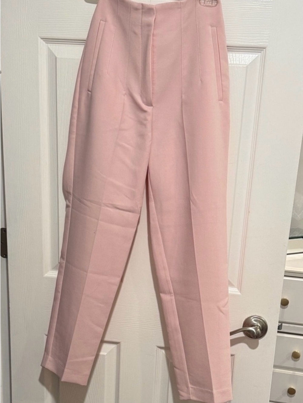 Zara Soft Pink Straight-Leg Trousers